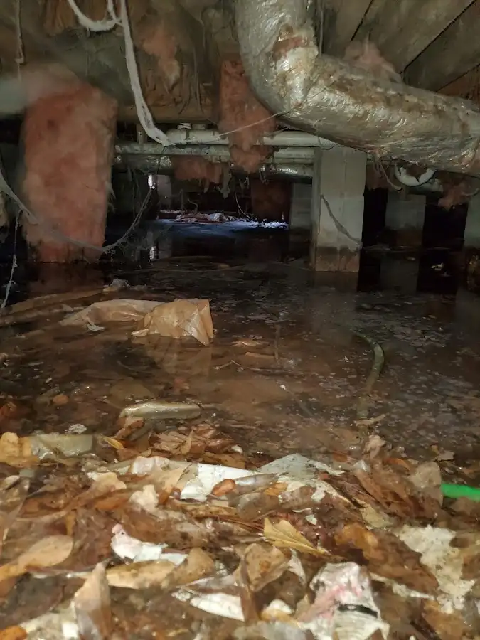 Crawl space flood assessment for Commercial Water Damage Restoration in Seekonk